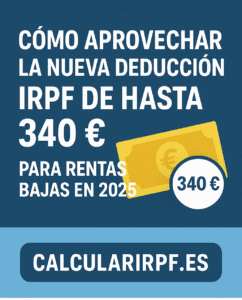 Deducción IRPF 340 € 2025: requisitos, cálculo y cómo solicitarla