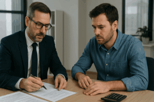 Asesor fiscal explicando las cuotas de autónomos 2026 a su cliente