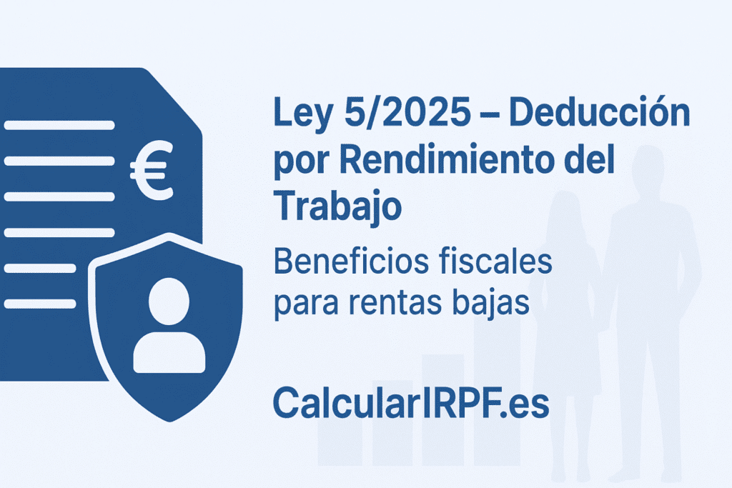 Ley 5/2025: deducción IRPF por rendimiento del trabajo para rentas bajas