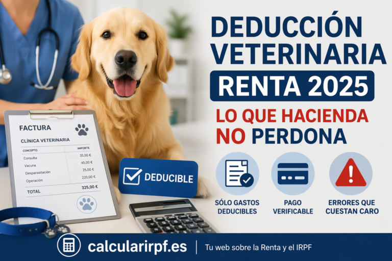 Deducción de gastos veterinarios en la Renta 2025 explicada con errores y requisitos de Hacienda