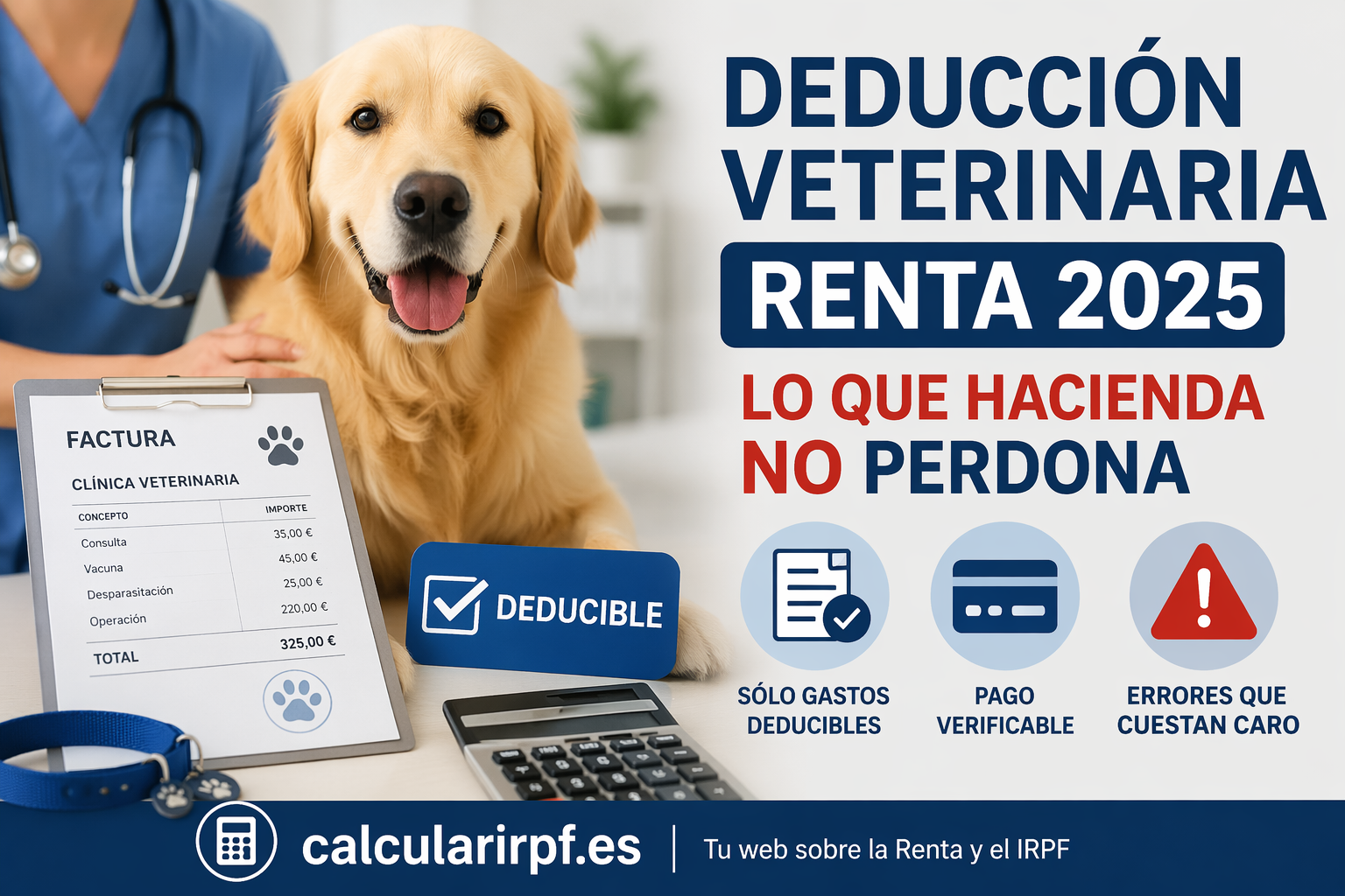 Deducción de gastos veterinarios en la Renta 2025 explicada con errores y requisitos de Hacienda